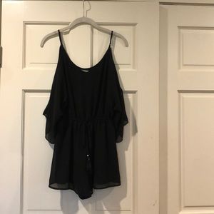 Black chiffon romper - size Small